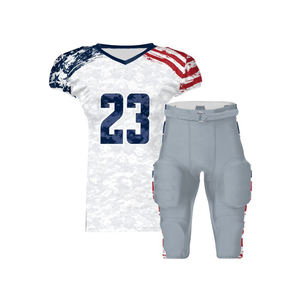 Uniforme de football américain à manches courtes respirant et confortable de grande taille 2022 avec logo et couleurs personnalisés - Product Image 6