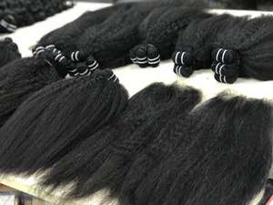 EXTENSION de cheveux humains crépus lisses, Double trame de Machine, cheveux vierges de haute qualité, prix de gros - Product Image 5