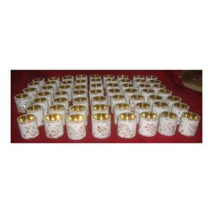 Production en gros de bougeoirs ronds en nacre de nacre blanche à motifs floraux - Product Image 1