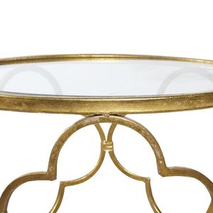 Table basse ronde dernier modèle avec dessus en verre et pieds en métal, parfaite pour la décoration intérieure élégante et les meubles de salon. - Product Image 4