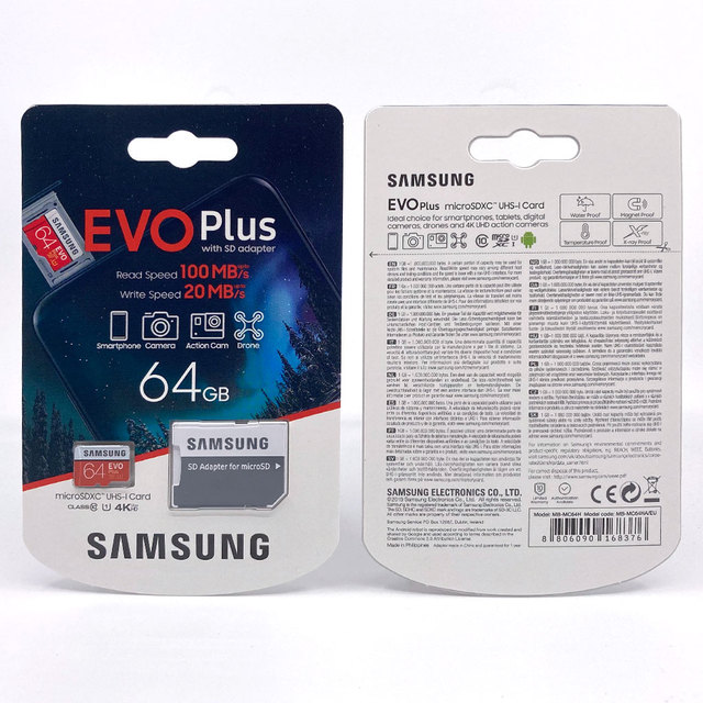 For Samsung Class10 MB-MC064HA TF064GB EVO Plus Memory Card with Adaptor