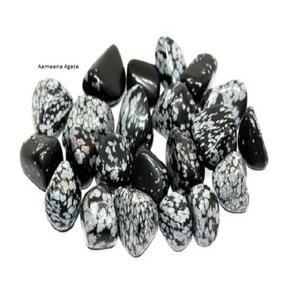 Wholesale Natural Healing Quartz Gemstone Snowflake Obsidian Tumbled <b>Stones</b> Obsidian Crystal Snowflake Pattern Obsidian Tumble - Product Image 1