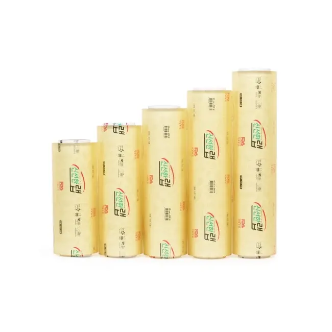 Thực Phẩm Trong Suốt Lớp Bao Bì Stretch PVC Breathable Cling Phim Ẩm Proof Halal Long Last Fresh Nhựa Vinyl Wrap Hàn Quốc