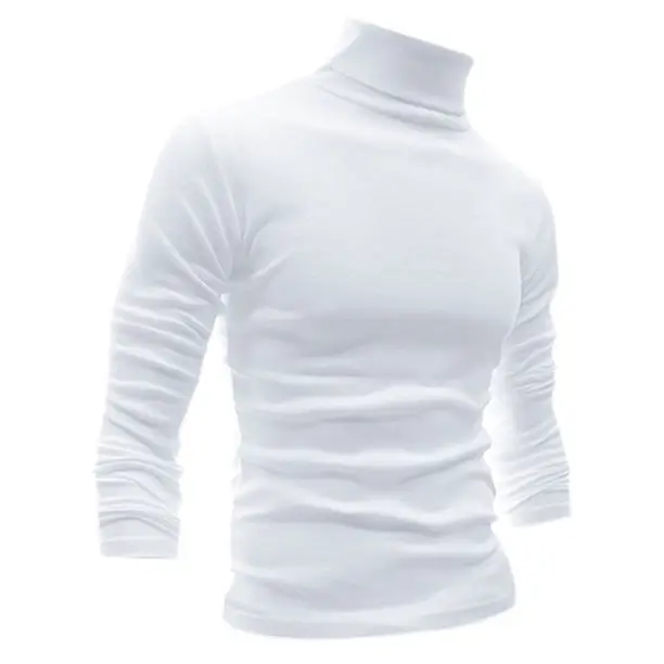 ब्रांड फैक्टरी ऑनलाइन शॉपिंग कछुआ गर्दन 100 कंघी कपास पूर्ण आस्तीन टेरी टी शर्ट