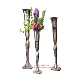 Floreros de decoración de flores chapados en plata para boda, jarrones de Metal hechos a mano - Product Image 3