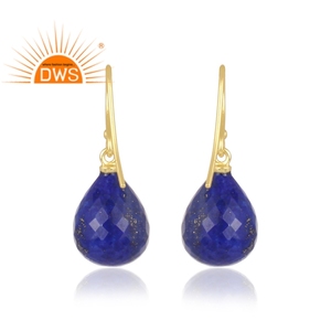 Trendy <b>Top</b> Selling Sterling Silver Gold Plated Drop <b>Earring</b> Lapis Gemstone <b>Earring</b> Supplier Dainty Collection - Product Image 4