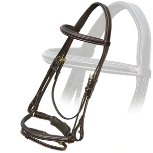 Briglia in pelle verniciata lucida rialzata quadrata di design fantasia con redini in gomma resistente prodotti per cavalli di qualità - Product Image 3