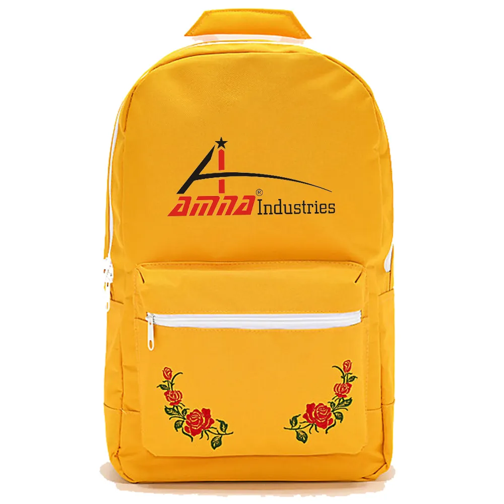 Yellow Color Flower Printed Back Packs Mountain Hiking Back Pack Bag