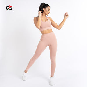 Women's Workout Gym Fitness Fine Quality Athletic Wear Yoga Suit Set Sport Bra Leggings Nylon Spandex Material Customized Logo - Product Image 2