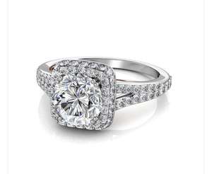 Anillo de Compromiso con Diamante Redondo Halo de 1.50 TCW en Oro de 14K |   Joyería Fina para Propuesta de Matrimonio, la Mejor Oferta en Joyería para Mujer - Product Image 2