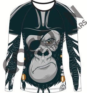 Cocoon Wholesale Men's Apparel Muscle Slim Fit Long Sleeve monkey art sublimation <b>Compression</b> <b>Shirt</b> fitness - Product Image 5