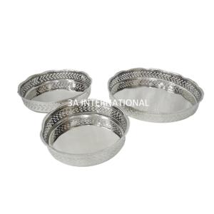 Tazón para Servir Alimentos de Moda para Bodas, Fiestas y Catering, Juego de 3 Decoraciones de Mesa, Tazón Redondo para Servir Frutas - Product Image 1