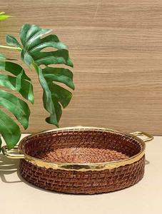 ทองโครเมี่ยมไม้ที่ดีที่สุดออกแบบโลหะรอบตกแต่งถาด - Product Image 2