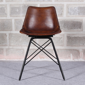 Muebles modernos contemporáneos para el hogar, silla de comedor de hierro y cuero para el hogar, oficina, apartamento, Villa para hoteles - Product Image 2
