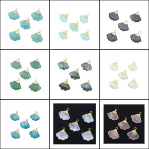 Colgante con forma de abanico tallado en oro, Gema turquesa, 15x18mm, GF-09 de joyería - Product Image 3