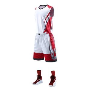 Ensembles de vêtements de basketball personnalisés imprimés 100% polyester de qualité supérieure, uniformes d'équipe grande taille, respirants, antibactériens, séchage rapide, unisexe - Product Image 2