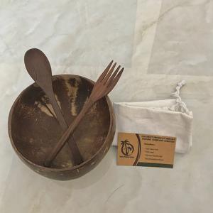 Cubiertos de coco ecológicos de alta calidad-Juego de tenedor de cuchara para viajar Utensilios de cocina para acampar-Ingredientes naturales - Product Image 5