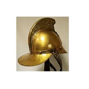 Brass Fireman Victorian Fire Fighter Chief Helmet Wearable Collectible Helmet Wearable Antique British Fireman Helmet