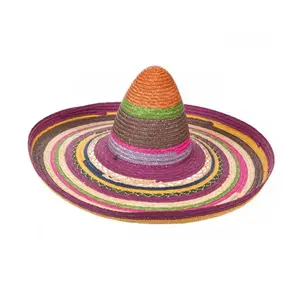 Chapéu mexicano de palha, chapéu colorido para homens e mulheres sombré mexicano com aba larga qualidade superior no vietnã