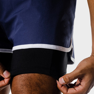 กางเกงขาสั้นรัดกล้ามเนื้อแบบสั้นของผู้ชาย,กางเกงวิ่งฟิตเนสแบบ2 In 1รัดกล้ามเนื้อรัดกล้ามเนื้อสองชั้นสำหรับฤดูร้อน - Product Image 5