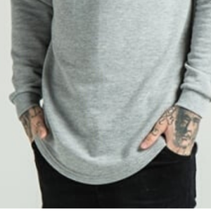 Diseño personalizado dobladillo curvo hombres largo cuello redondo sudadera sudaderas con capucha - Product Image 6