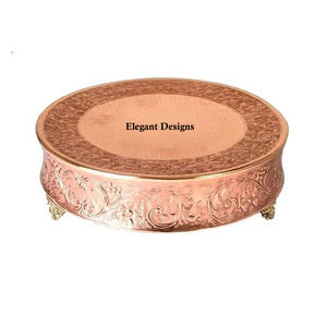 Traditional Handmade Indian Metal Stand Round Shape with Luxury Fancy Design Wholesale <b>Cake</b> <b>Tools</b> - Product Image 3