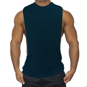 Débardeur de sport pour hommes personnalisé Fitness Stringer Gym Grande taille décontracté tricoté respirant coton uni broderie de musculation - Product Image 6