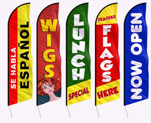 Double Side Printed Outdoor Roadside Promotional Flag and Banners