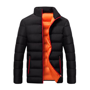 Manteau d'hiver à manches longues pour hommes, col montant, tenue chaude, simple, veste en coton de couleur unie, vente en gros, - Product Image 5