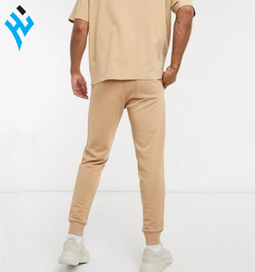 2025 personnalisé nouveau design hommes vêtements de sport survêtement deux pièces ensembles coton uni survêtements Logo personnalisé hommes slim fit jogging costume - Product Image 2