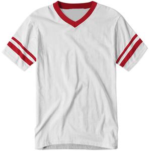 100% algodón y poliéster de alta calidad, Camiseta estampada de gran tamaño con cuello en V para hombre, color sólido - Product Image 2