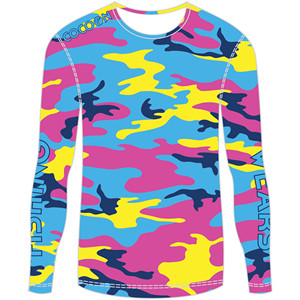 Custom Pink Blue Yellow Camo Fishing Shirt Men Long Sleeve UV Protection UPF 50+ Breathable Quick Dry Sublimation Performance - Product Image 2