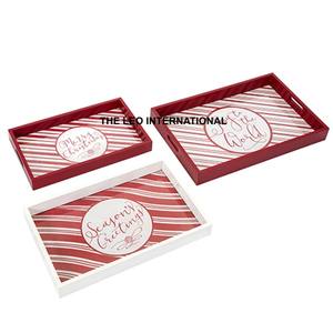 Plateau de Noël décoratif en acier, décoration de table en métal, forme ronde, service pour la maison et la cuisine, meilleur prix - Product Image 5