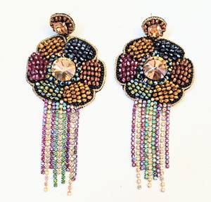 Anillo flor pendientes hechos a mano de FORFOR las mujeres - Product Image 1