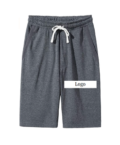 Pantalones cortos elásticos de punto para hombre, Shorts de algodón, informales, con cordón, para correr en el gimnasio - Product Image 1