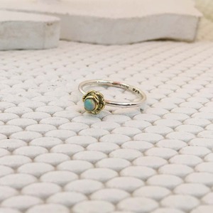 Anillo de estilo de flor delicada de piedra preciosa de ópalo etíope 100% Plata de Ley 925 Ajuste de bisel de cobre Fiestas de lujo de alta calidad - Product Image 3