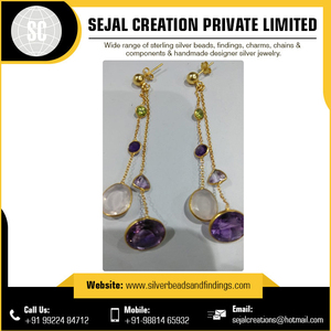 High Quality 925 <b>Sterling</b> <b>Silver</b> Gemstone Earrings Best Price Gift for Parties - Product Image 4
