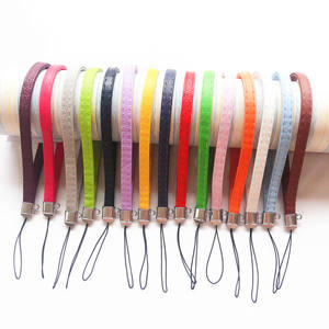 Wholesale PU Leather Hand Wrist Strap <strong>Lanyard</strong> Cell Phone Case Wristband Strap Rope Keychain - Product Image 2
