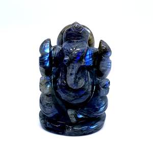 Statue de Ganesha en Labradorite naturelle faite à la main Figurine sculpture cristal Quartz pierre précieuse améthyste guérison Chakra Style pierre naturelle - Product Image 5