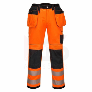 Haute visibilité unisexe sécurité routière pantalon de travail coton/Polyester léger Anti-chaleur cordon réfléchissant bande jambe fermetures à glissière - Product Image 6