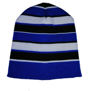 Bonnet à manchette unique unisexe acrylique chaud tricot rayé Jacquard plage ski patinage - Product Image 5