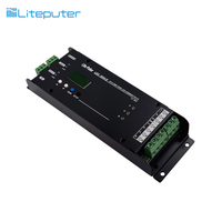 Liteputer Contrôleur à distance IR RGB 3 canaux DMX-512/EDX RS-485 avec borne verte pour éclairage LED 12-28V DC 420W Charge maximale 15A