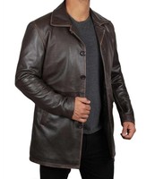 Manteau classique en cuir de vache véritable pour homme avec col montant, logo et couleurs personnalisables, imperméable et respirant, manteau d'hiver