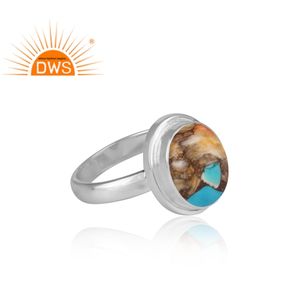 Alta calidad 925 plata esterlina fina Natural Mojave cobre Bumblebee turquesa anillo de piedras preciosas para mujer fabricante de joyería - Product Image 2