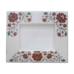 2022 Handmade Polished Marble Photo <b>Frame</b> Home Decorative Crafts Natural Stone Inlay Design <b>Antique</b> Imitation VAISHNAVI - Product Image 1
