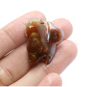 Agate de feu mexicaine naturelle, cabochon brut lisse, pierre précieuse de haute qualité, 29x23 MM, pour la fabrication de bijoux - Product Image 4