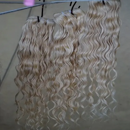 CUTICLE ALIGNED BLONDE CURLY HAIR 100% NATURAL INDIAN HAIR
