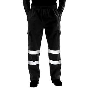 Pantalon imperméable en Nylon de classe E pour homme, pantalon de sécurité, idéal pour l'entraînement, poche Cargo, réfléchissant en argent, visibilité - Product Image 4