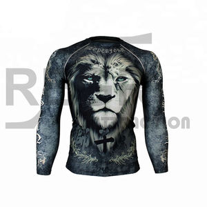 Chemises de sport de Compression, <span class=keywords><strong>surf</strong></span> à manches longues, Logo personnalisé UV BJJ Rashguard MMA Sublimation hommes éruption Guard DHL Sublimation FEDEX OEM - Product Image 1