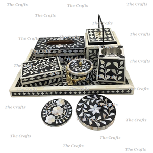 Brûleur de Bakhoor Mubkhar pour parfum d'ambiance avec boîte et plateau Oud, qualité supérieure, en bois et nacre, Mabkhara - Product Image 1